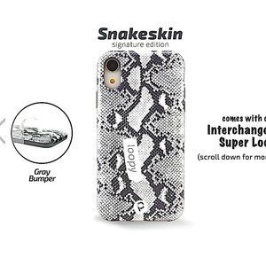 Loopy cases snakeskin iPhone XR phone case with black sparkle super loop